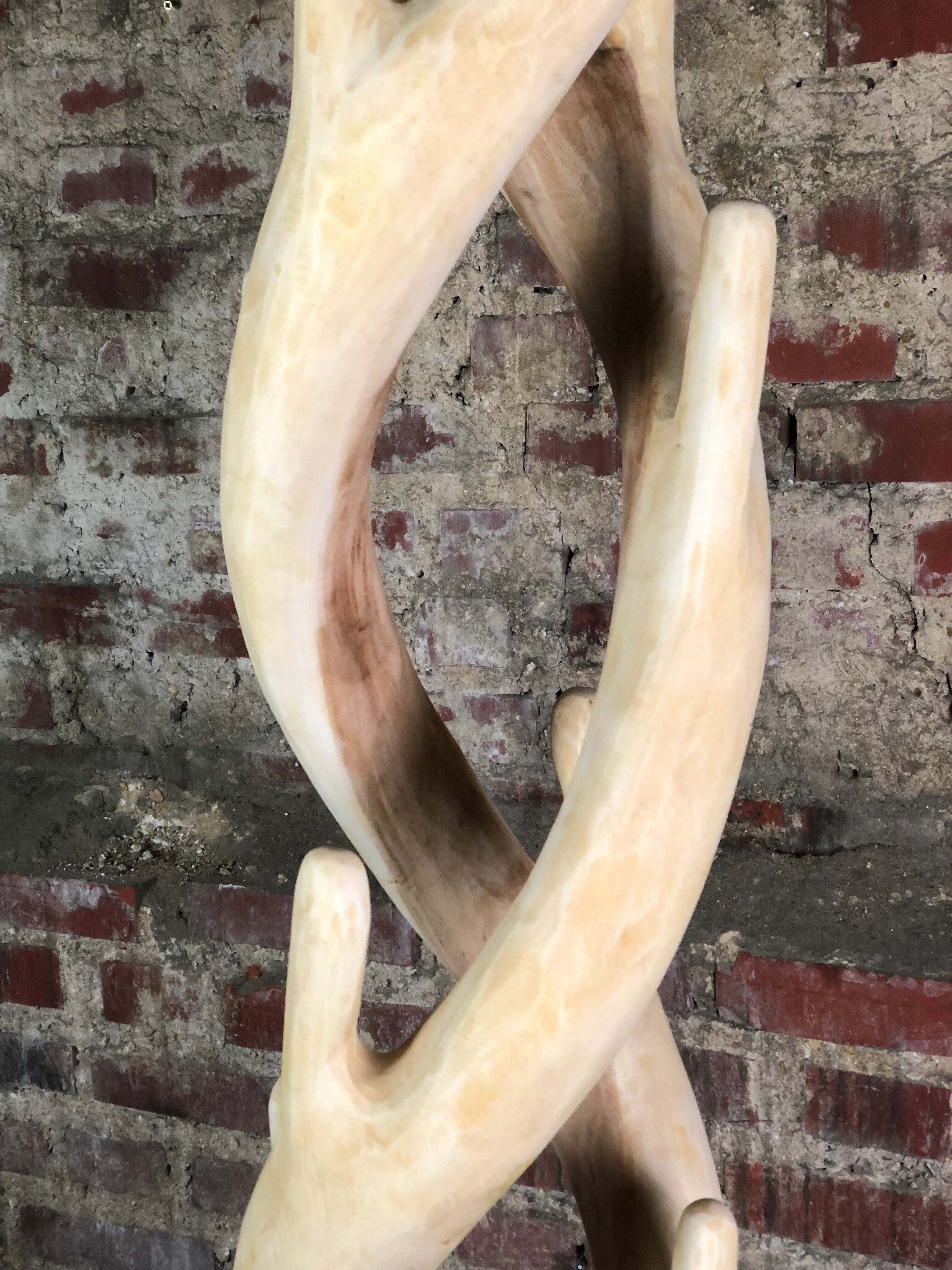 Brutalist coat rack carved in Suar WOOD HT 193 cm