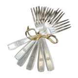 6 silver forks with flower pattern