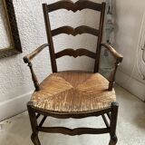Armchair country paillé XIXth