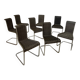 Lot de 8 chaises tubulaire design Tecta style bauhaus métal et cannage gris vintage année 80