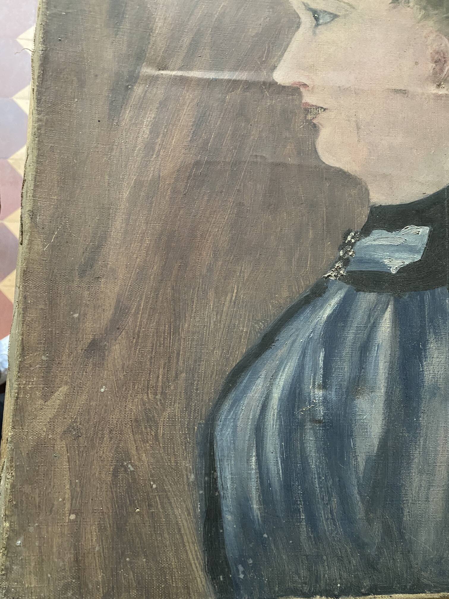Portrait de femme sur toile