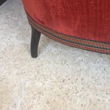 Antique toad sofa in brick velvet