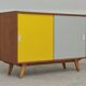 Yellow and grey U-452 sideboard by Jiri Jiroutek for Interier Praha 1960