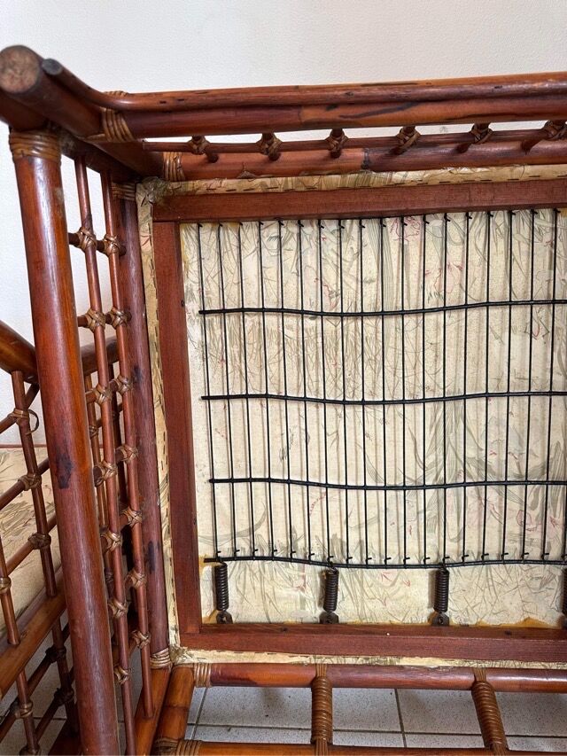 Pair of Rattan and Bamboo Armchairs