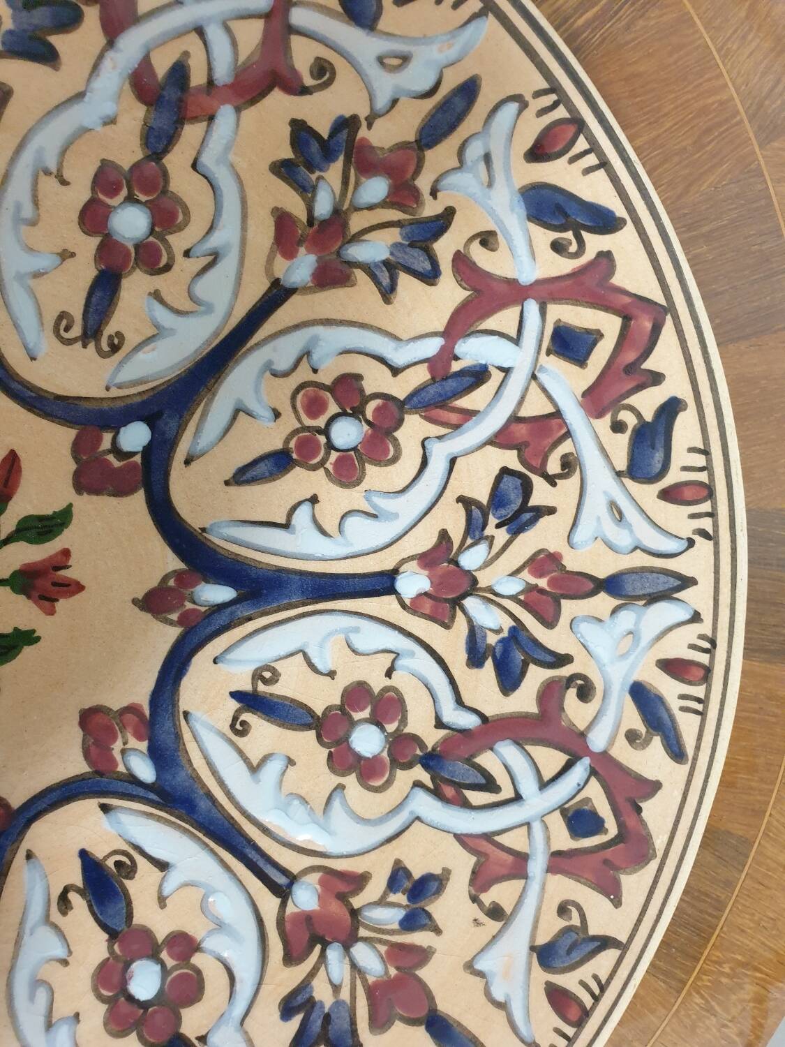 Couscous dish in ceramized terracotta and enamels