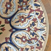 Couscous dish in ceramized terracotta and enamels