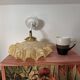 Vintage tilting wall light in gold Clichy glass