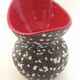 Vallauris Fat Lava Vase Red black 1950s Height 27 cm