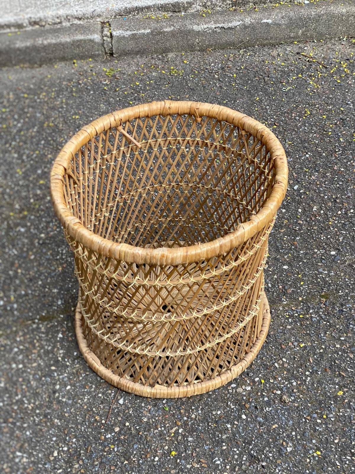 Woven bamboo basket