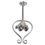 Charming Art Deco Barovier & Toso pendant light chandelier Murano glass, 1950s