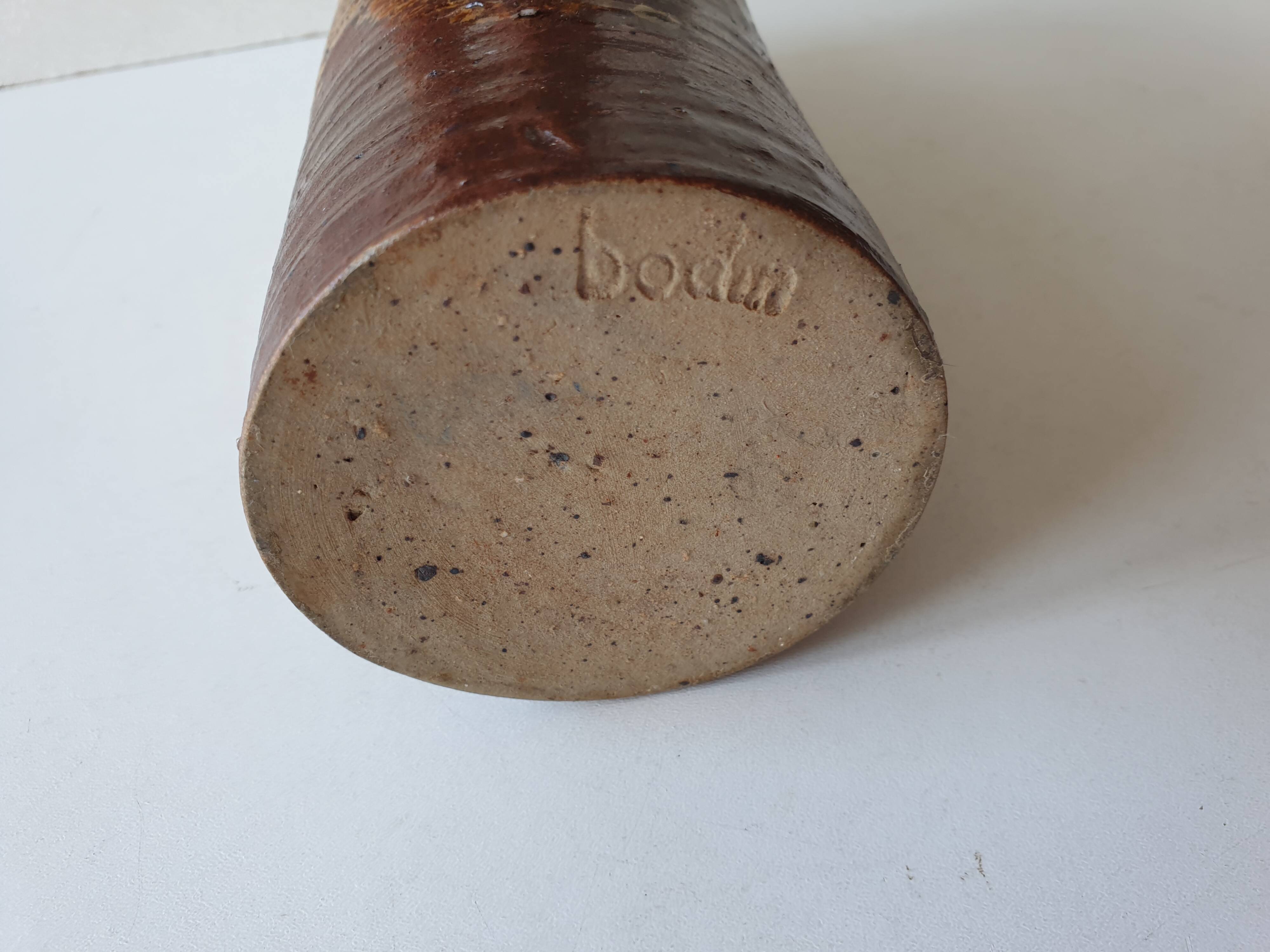 Ceramic pitcher (pyrite stoneware) Signed André Bodin height 22.5cm