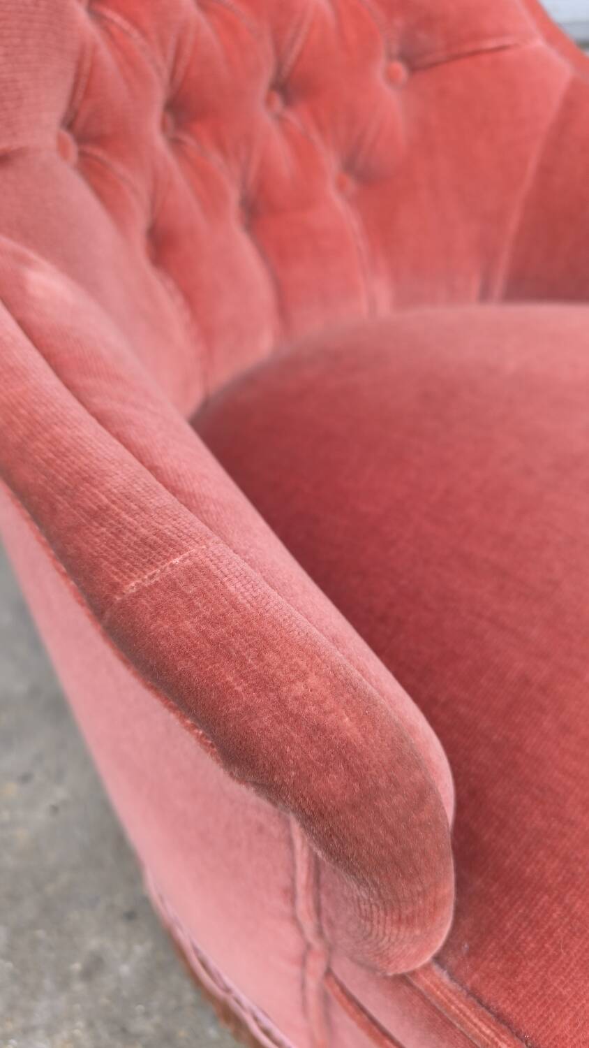 1960s velvet toad chair
