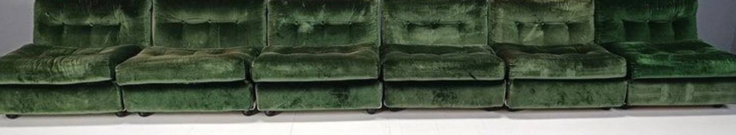 Modular velvet canapé Amanta by Mario Bellini for C&B Italia