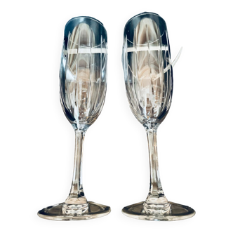 DaVinci crystal champagne flutes