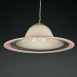 White and pink Murano glass pendant lamp, Italy, 1970s.