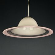 White and pink Murano glass pendant lamp, Italy, 1970s.