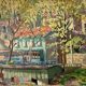 "The guinguette at noon" oil on canvas signed LJ Varlet 1941