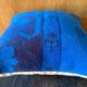 Electric Blue Vintage Turkish Rug Pillow, Hand-Stitched Wool Cushion