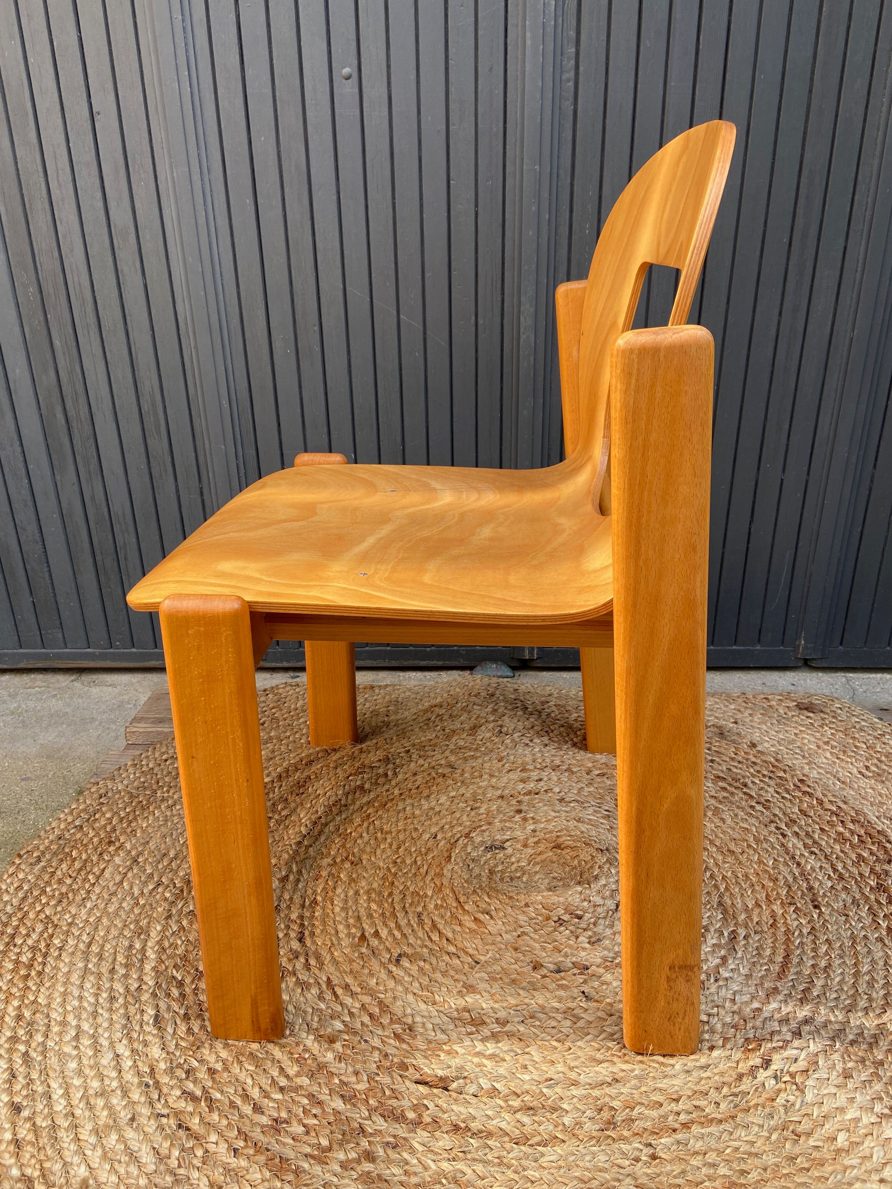 Chaise en hêtre contreplaqué moulé années 70