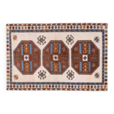 Tapis de zone vintage turc Oushak fait main en laine et coton beige des années 1970 158x326