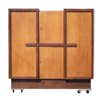 Armoire bois 3 portes, penderie, moderniste, minimaliste