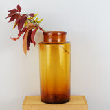 Old brown blown glass jar