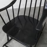 Rocking chair Grandessa en Hêtre noir par Lena Larsson 1960 pour Nesto