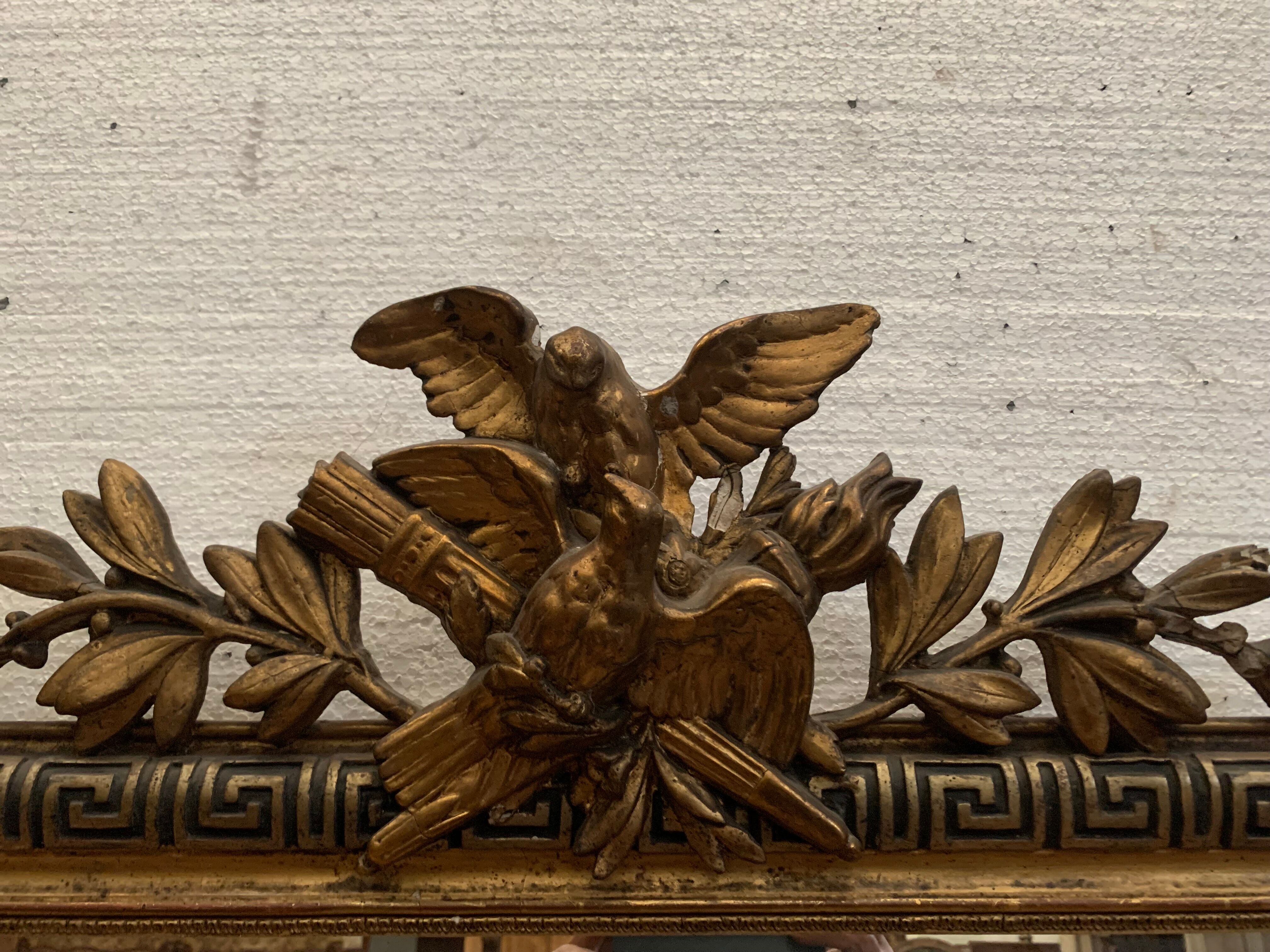 Mirror in wood and gilded stucco xix century
