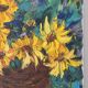 Basket of sunflowers, knife oil