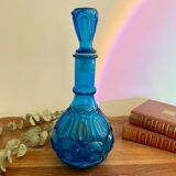 Vintage blue glass carafe