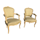 Paire de fauteuils cabriolets Louis XV