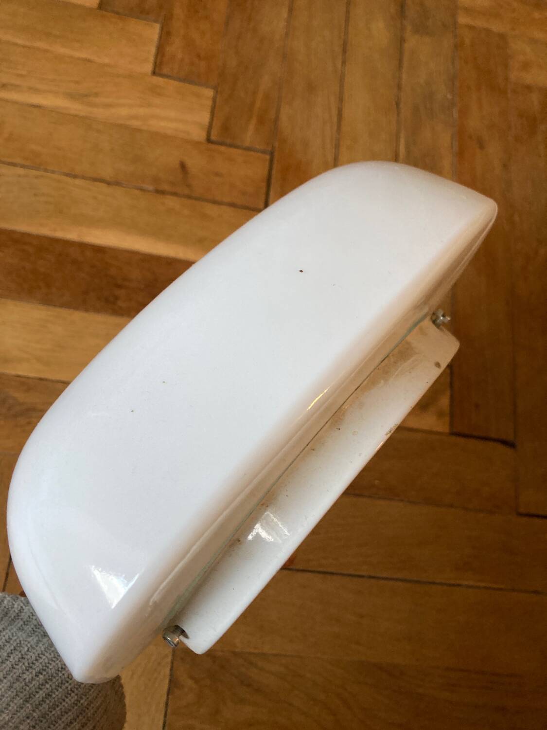 Square opaline wall light