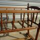 Old wooden cradle, all in walnut