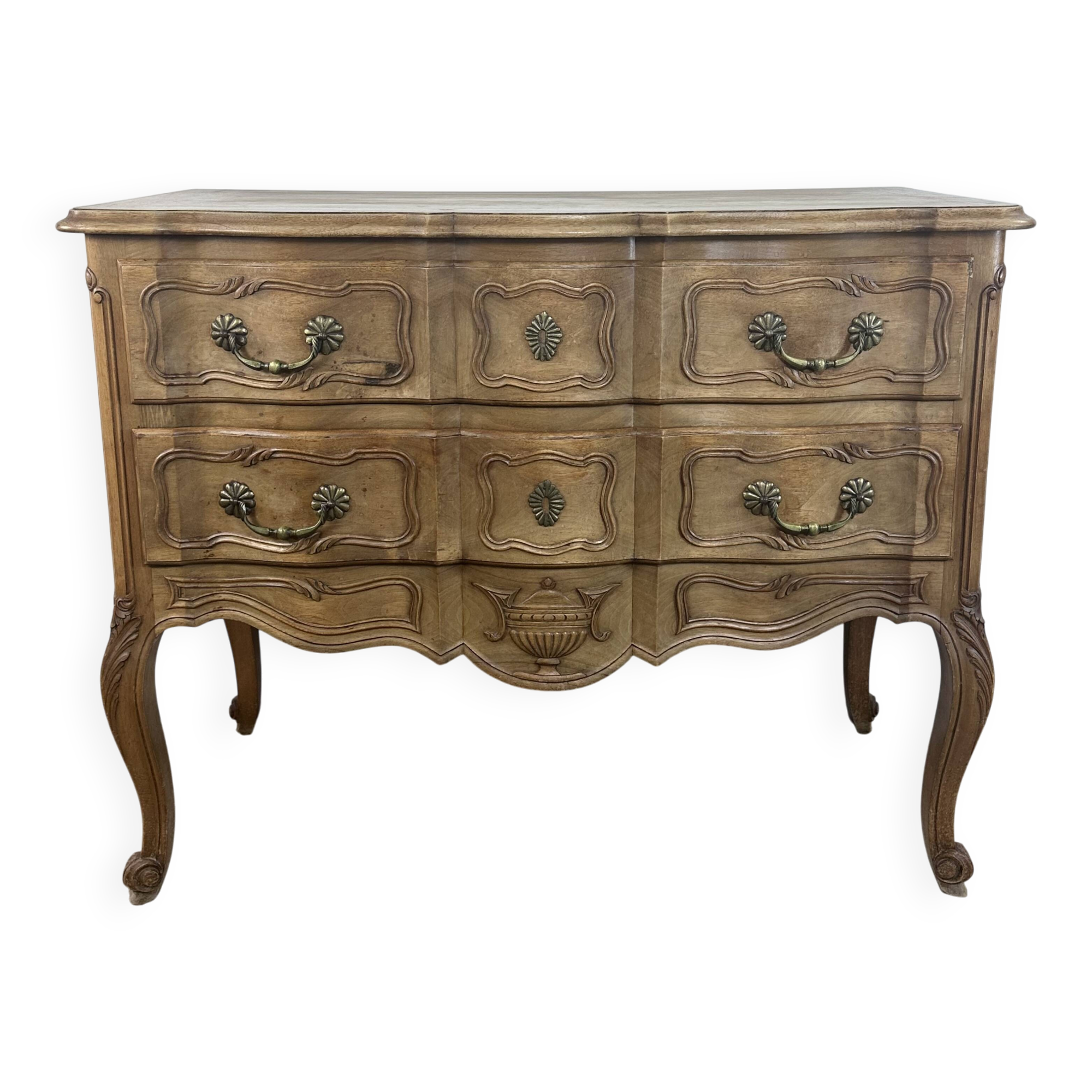 Louis XV style chest of drawers in carved wood