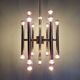 Large Space Age chandelier in chromed metal, design G. Sciolari, Boulanger, 1970