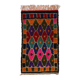 Colorful Vintage Hand-Knotted Turkish Tulu Rug with Geometric Diamond Design, 100% Wool