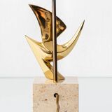 Pair of Philippe Jean Sculptural Brass Bird Table Lamps, Signed Limited Editions