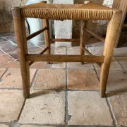 Wooden straw camp stool