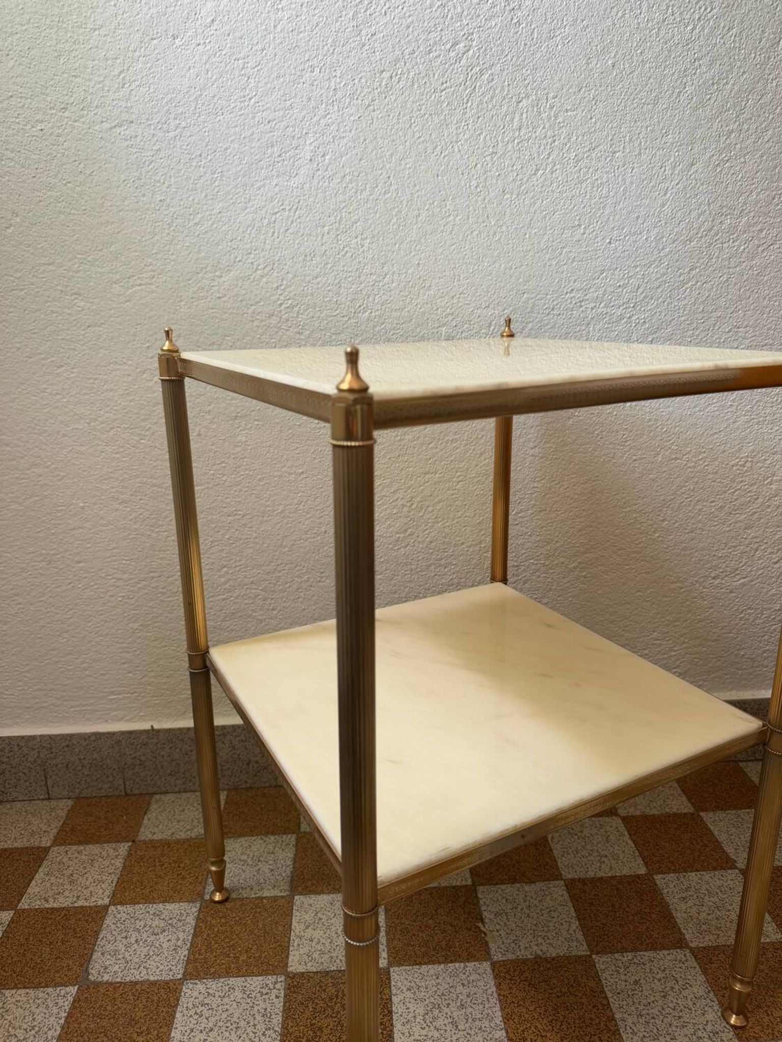 Table d’appoint laiton marbre années 60