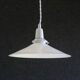 White smooth opaline glass pendant light - supplied with porcelain socket, cable and white bracket