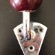 Small patère with ball hook and chrome metal frame