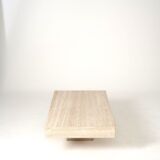 Vintage Italian coffee table in travertine, 1980s