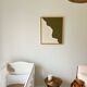Khaki green and cream relief table.