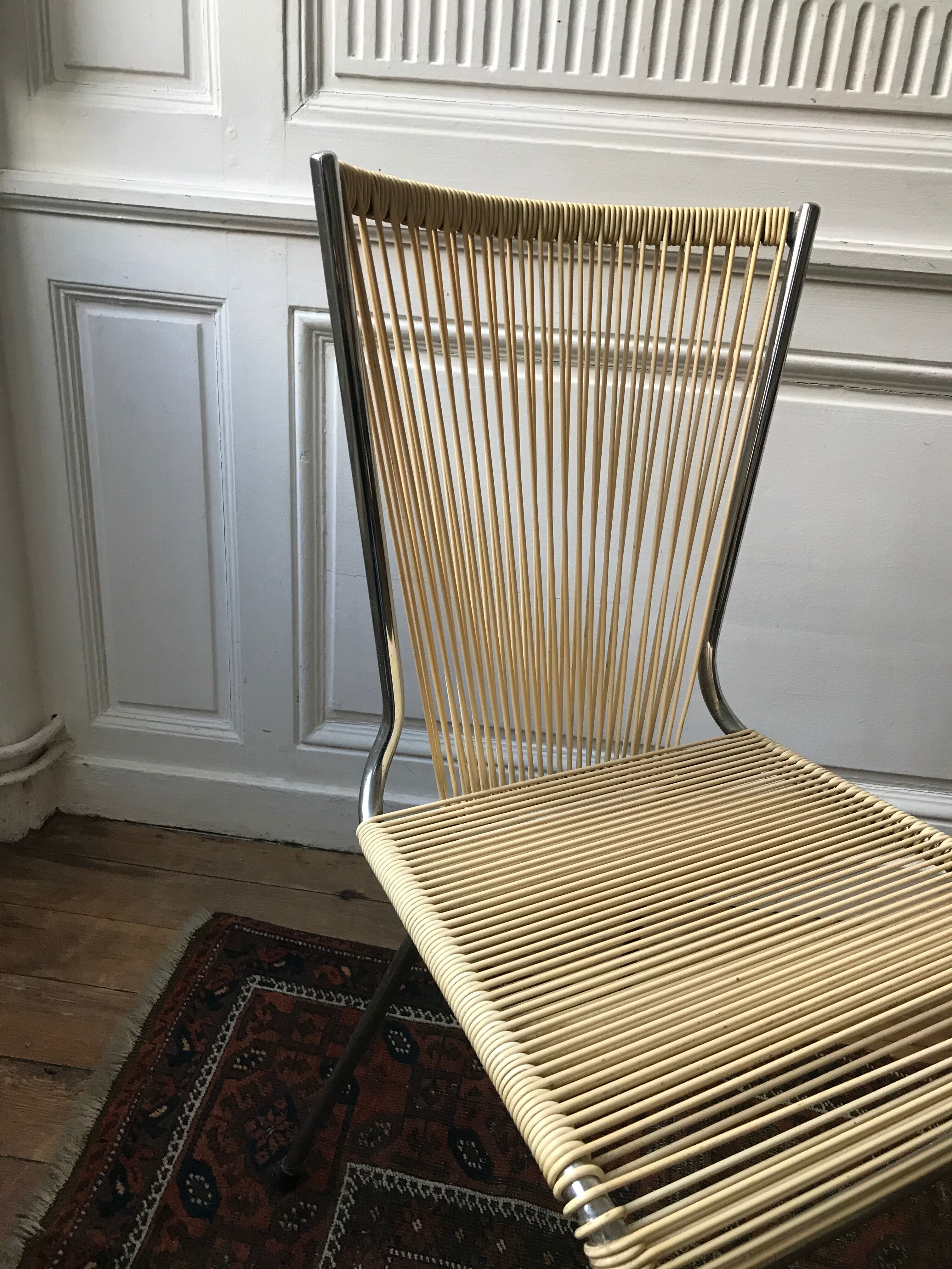 Chaise scoubidou vintage