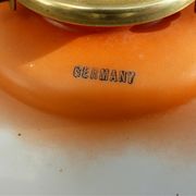 Hanging blown glass opaline glass of 1920s orange milk