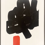 Pierre Soulages, poster representing lithograph #24b, Soulages Rodez Museum edition around 2020