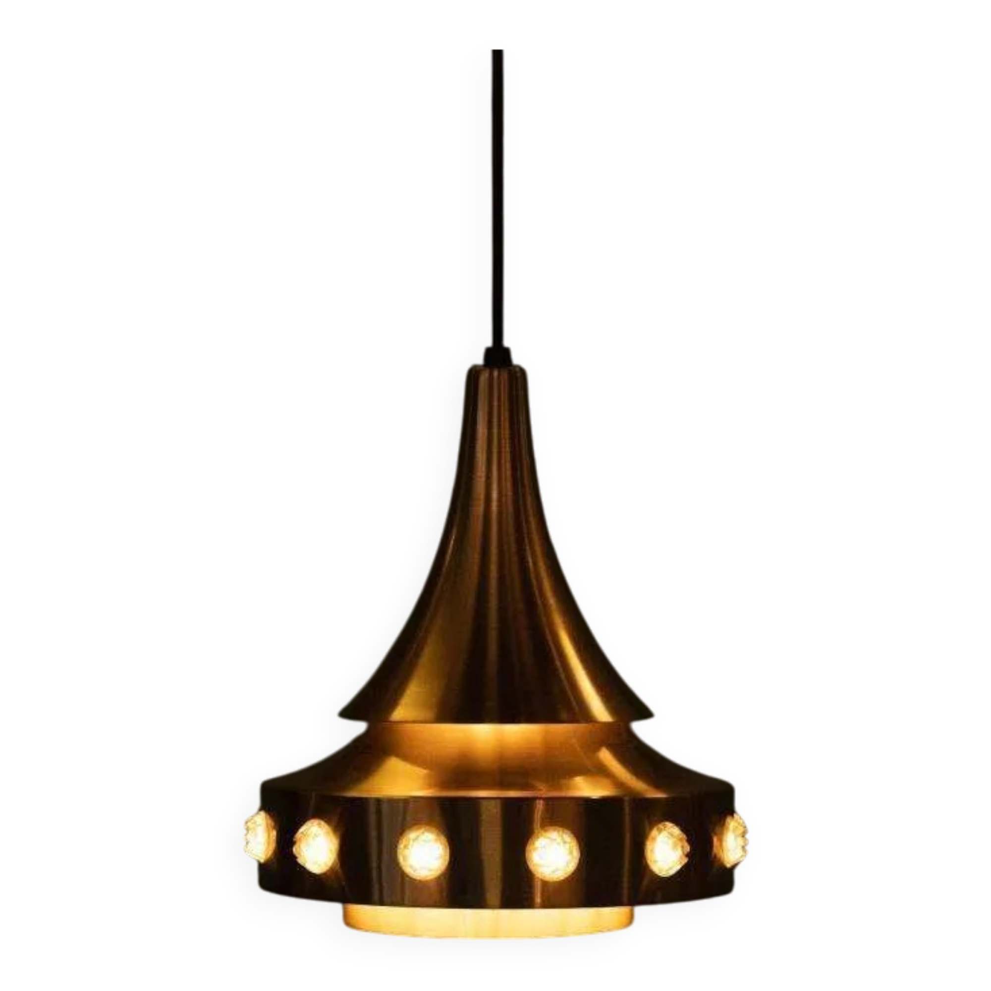 Danish space age suspension design, vintage pendant from the sixties.