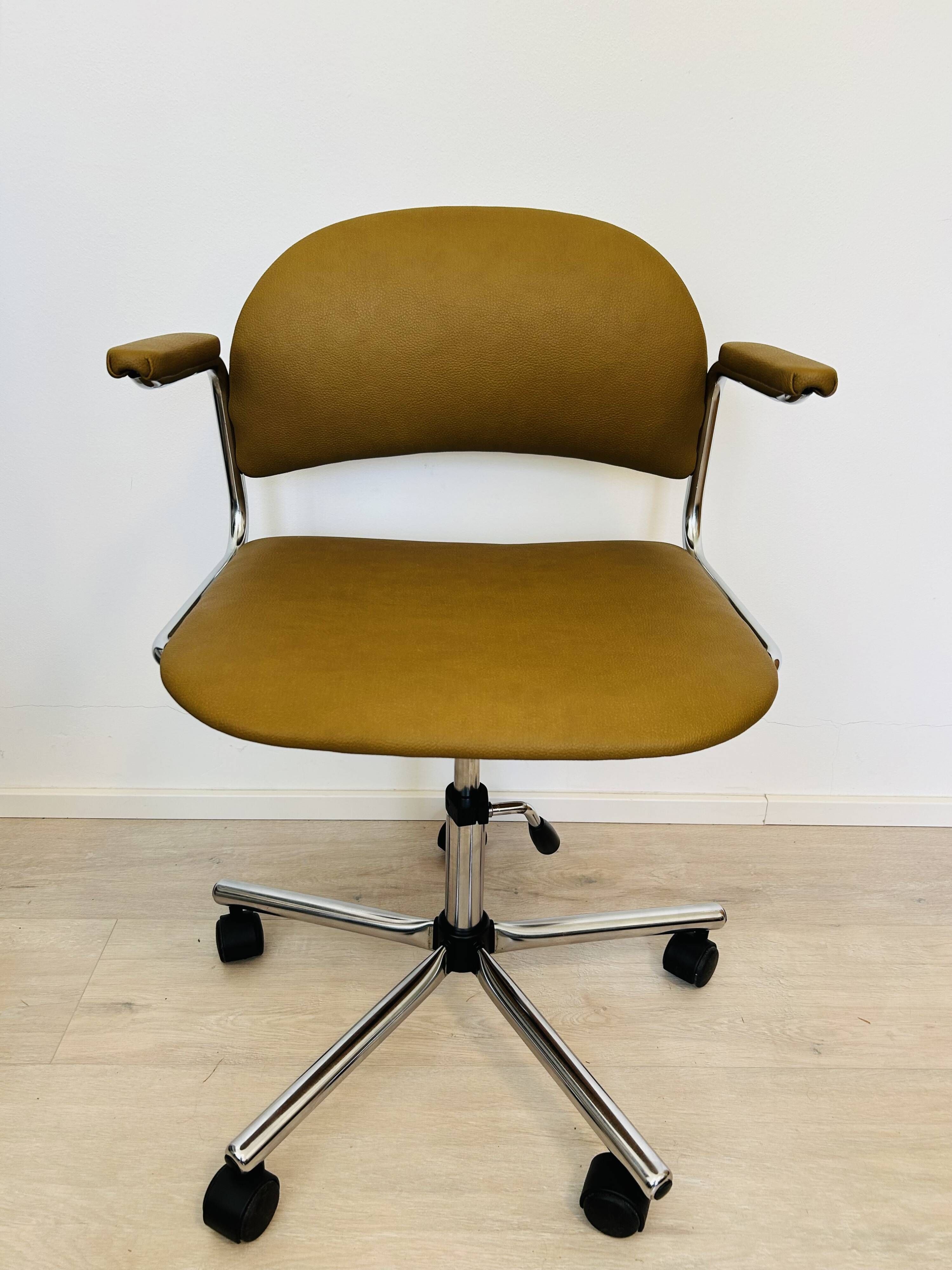 Vintage Mustard Office Chair by Kovona Model K-107  from Czechoslovakia 1979