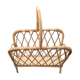 Rattan magazine rack: vintage