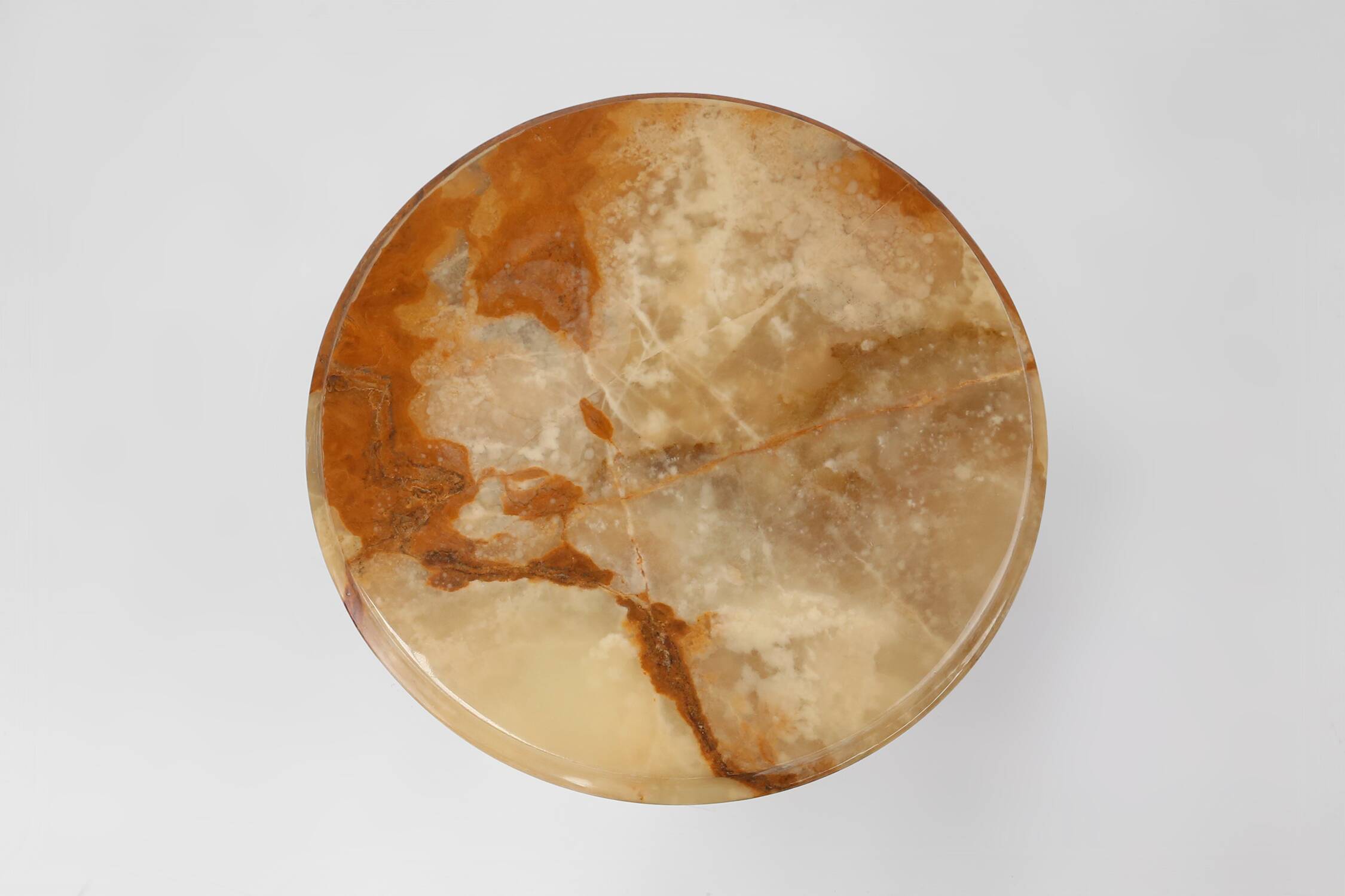 Beautiful brass side table with onyx marble top, France ca. 1950